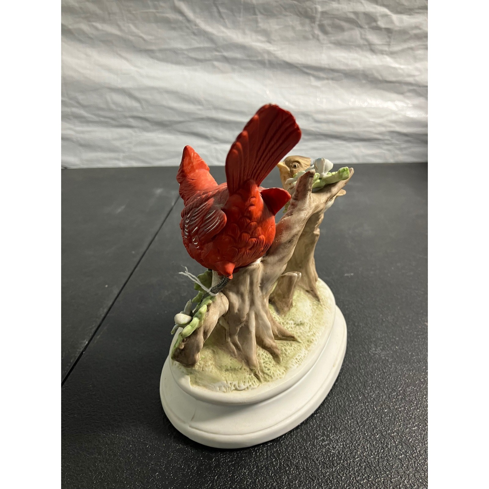 Royal Crown Porcelain Cardinal Bird Figurine with Songbirds and Flowers 4173