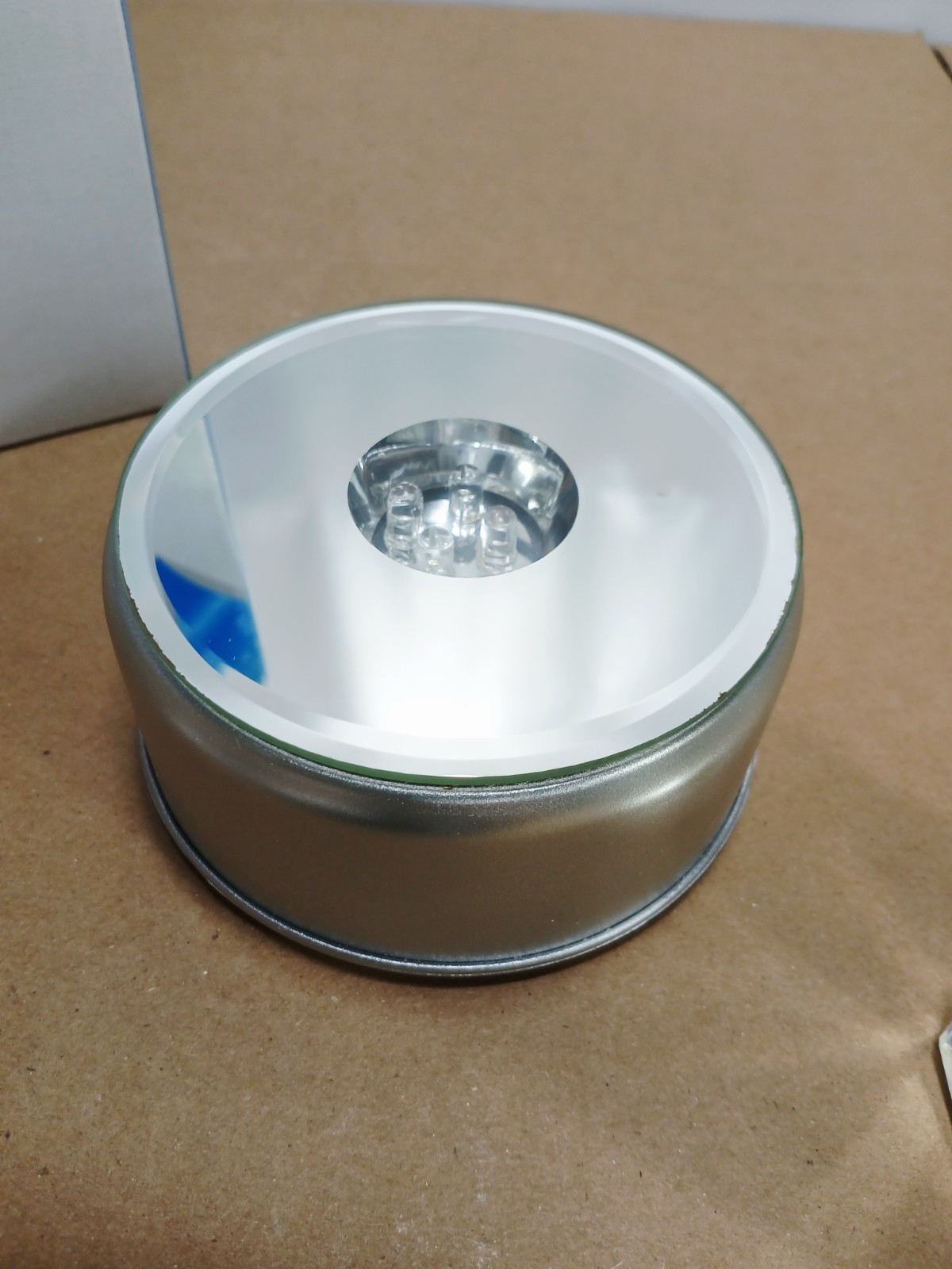 New Open Box Classic Treasures Angel Laser Glass and Rotating, Color Change Base