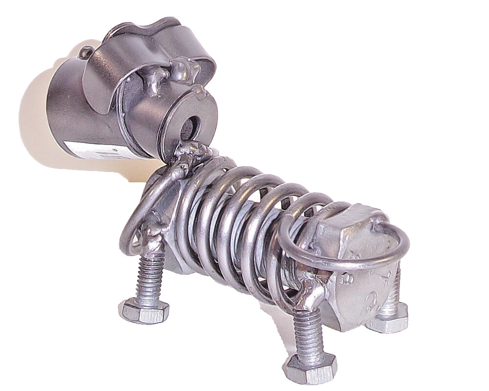 Spring Dog Hand Crafted Recycled Metal Art Sculpture Figurine