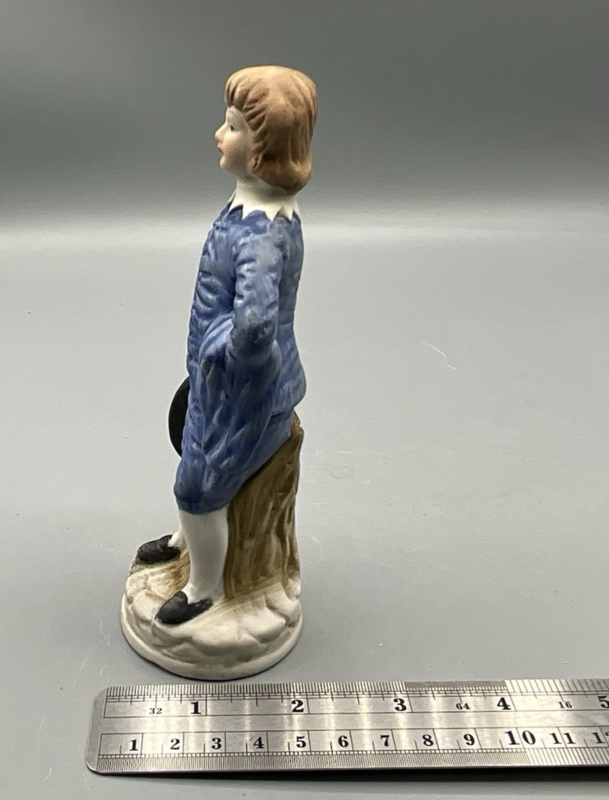 Vintage Blue Boy Figurine Hairline crack in Wrist see photos