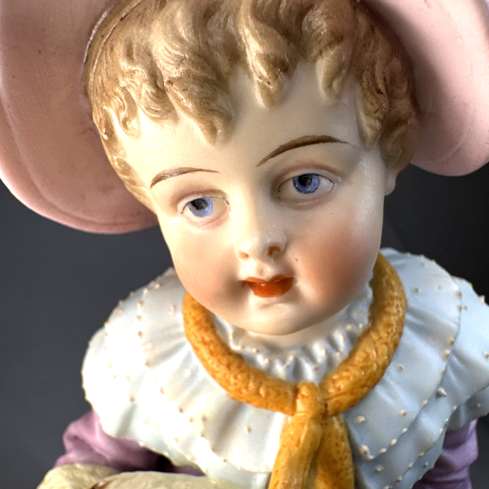 Antique German Bisque Woman Figurine – 12 Inch – Floral Dress and Hat