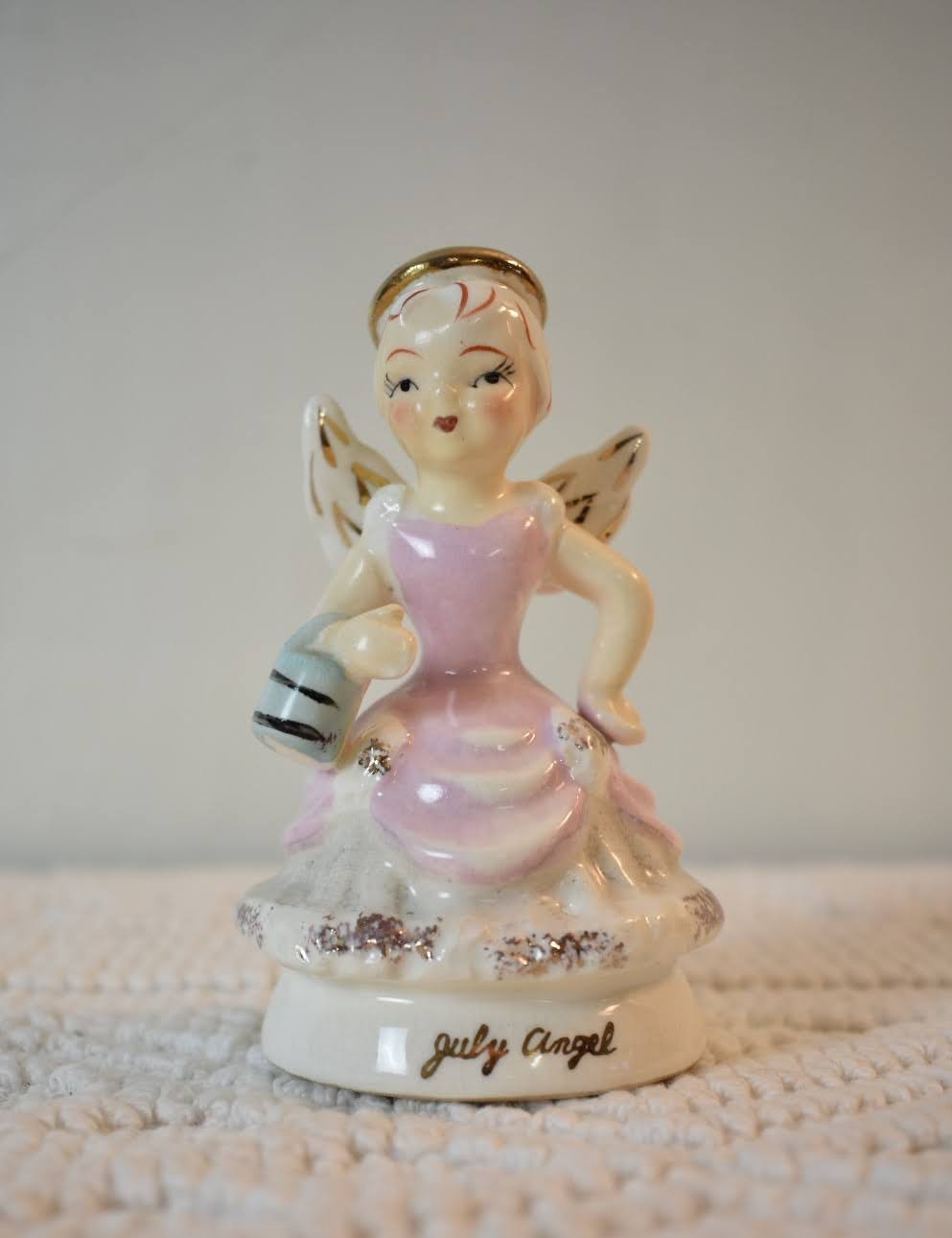 Vintage UCAGCO Japan Porcelain July Angel Figurine
