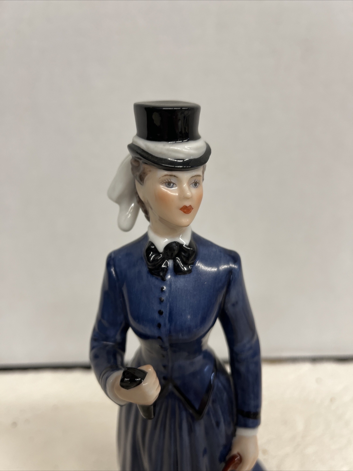Vtg Lady Anna Porcelain Figurine Japan 1984 8” Blue