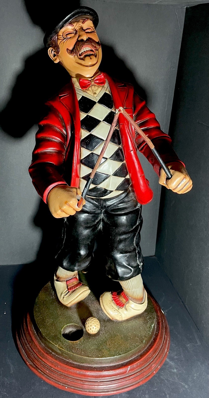 Missed by Peter Mook Angry Golfer Statue Sculpture Free Standing Art