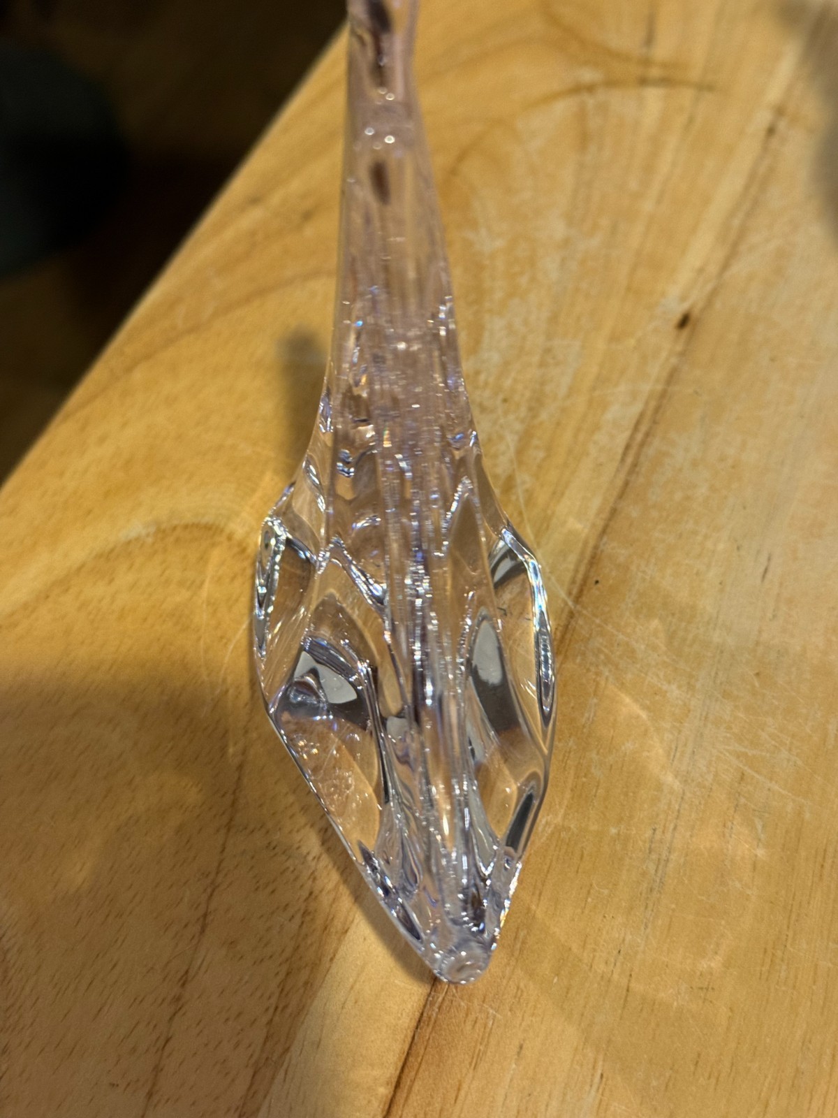 Vintage French crystal Daum France art glass three mast sailboat 4″H X 4″Signed