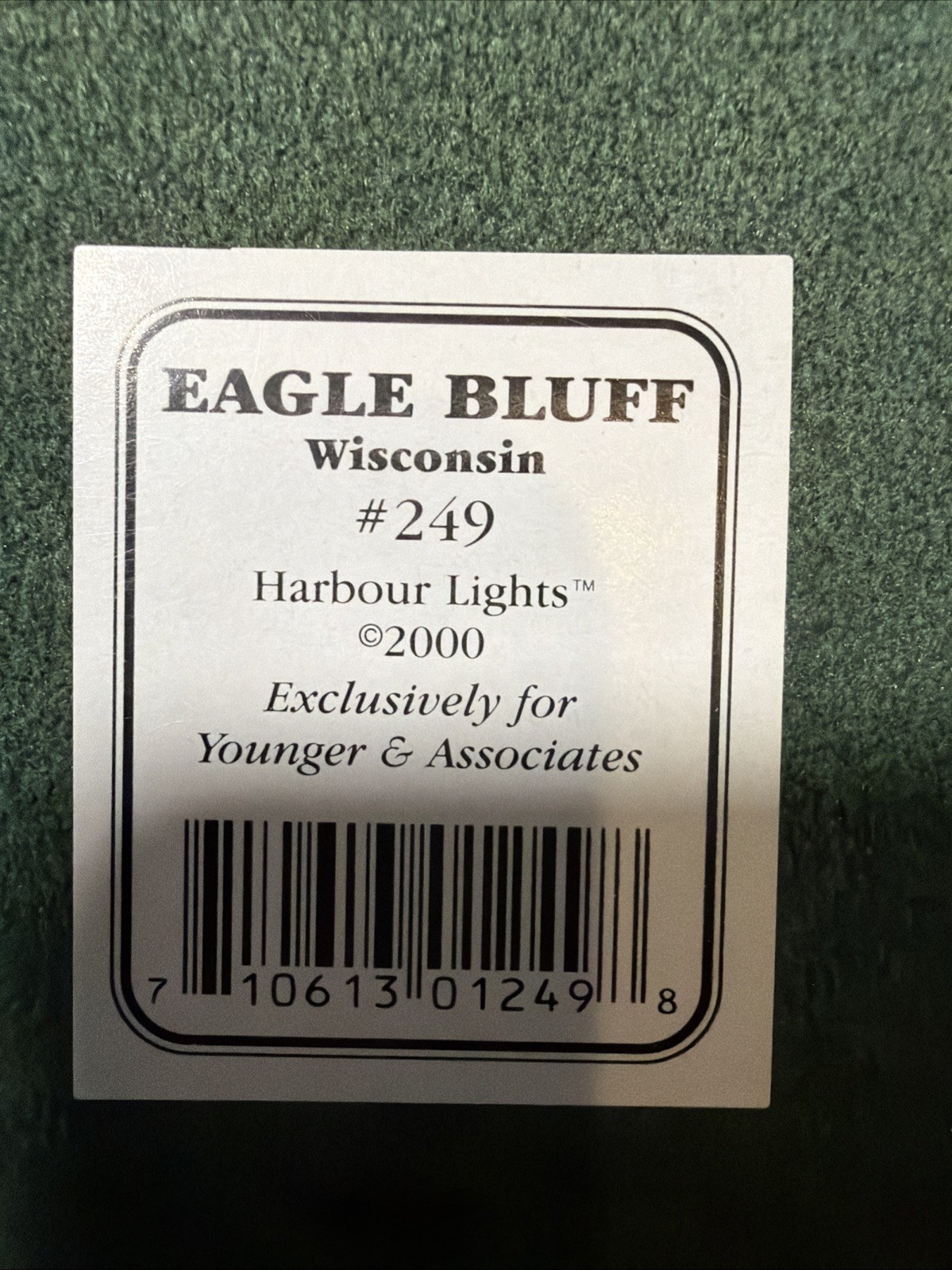 2000 Harbor Lights “Eagle Bluff” # 249 Lighthouse with COA & Box