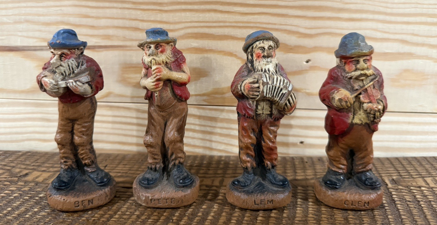 1942 HillBilly Band Complete Set Figurines Ben Clem Lem Pete Multi Products Co