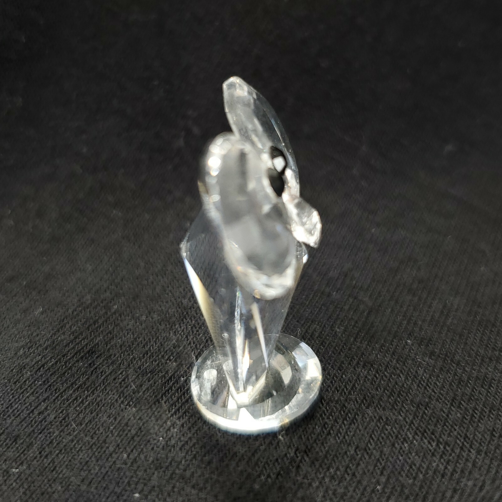 Small Crystal Owl Figurine 1.25in Clear Bird Miniature Glass Animal