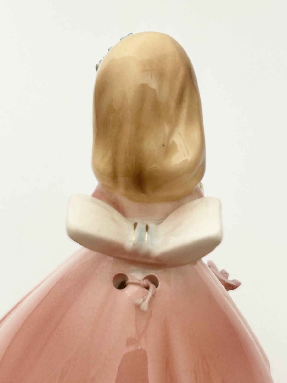 Vtg Josef Originals “Dinner Belle” Figurine Pink Dress w Sticker chipped petal