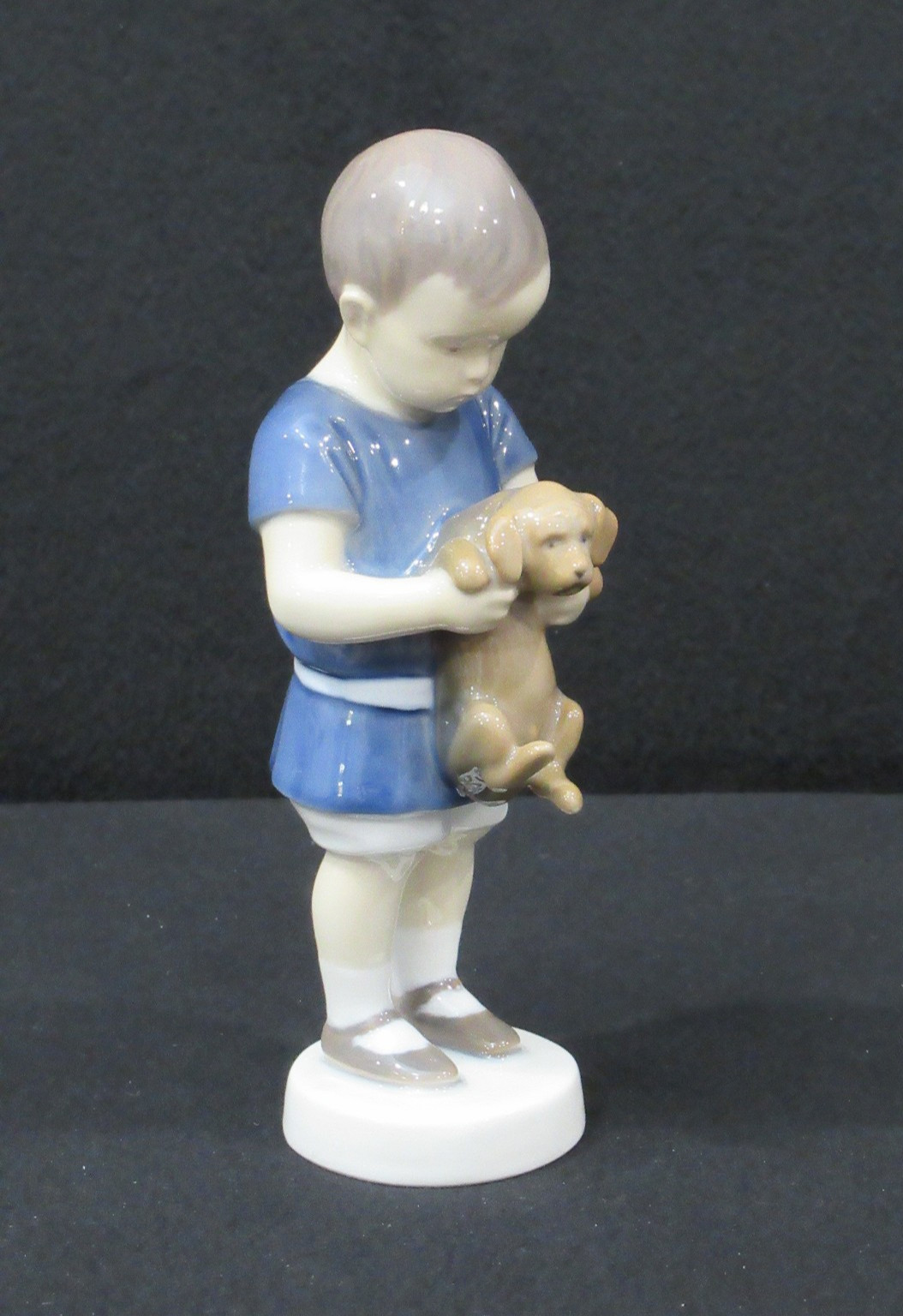 Puppy love — boy and dog — Vintage Bing & Grondahl from Denmark