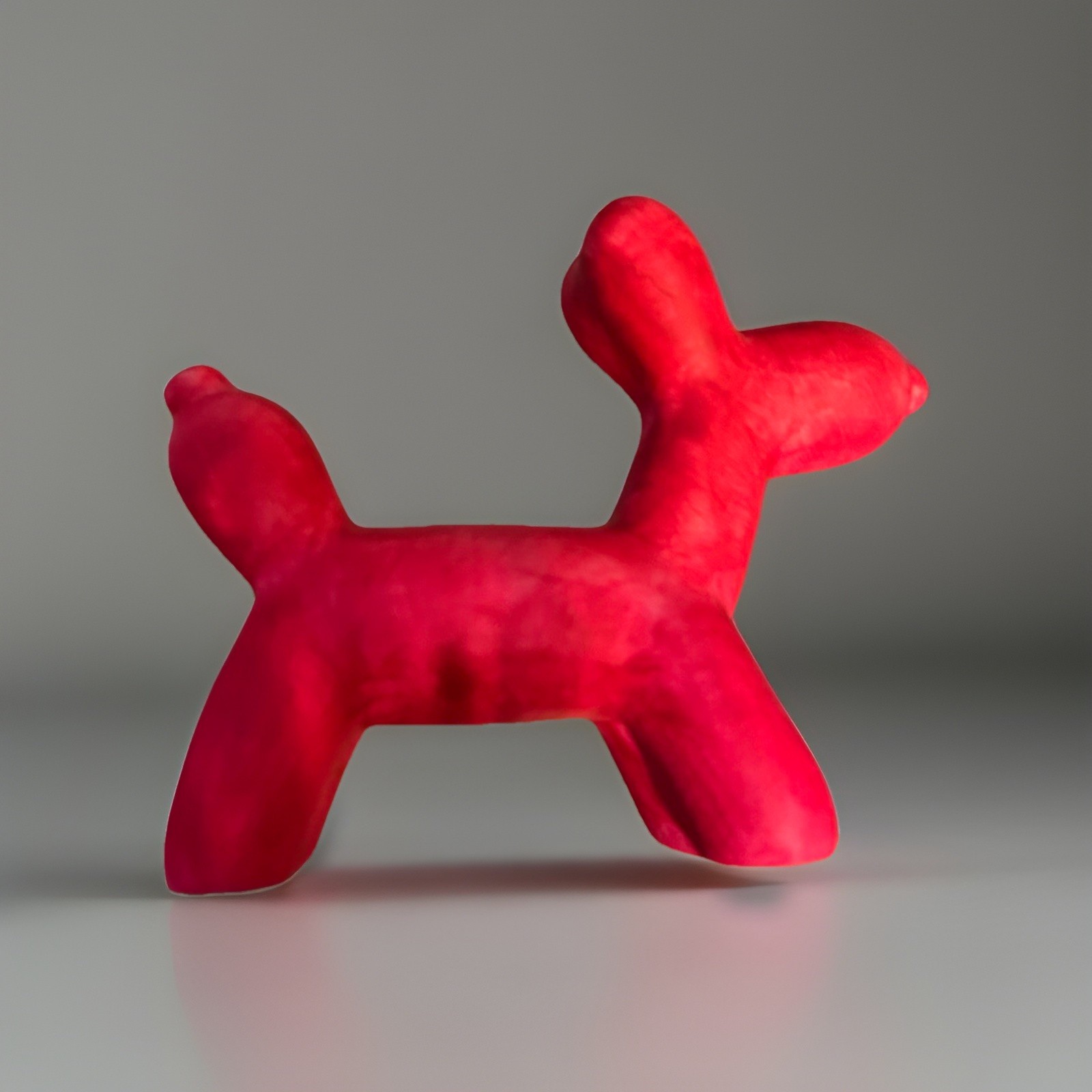 Hot pink ceramic animal balloon dog puppy poodle 4.5”x 5.5”