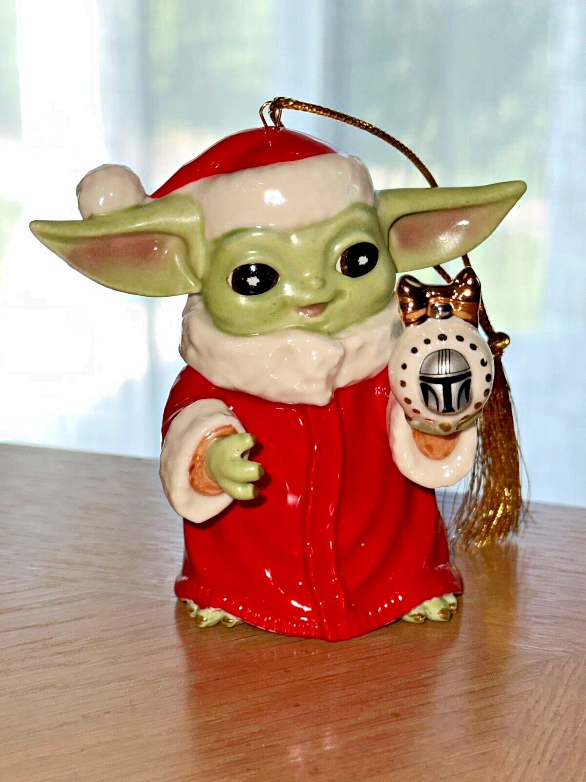 Lenox Disney Star Wars Baby Yoda Grogu Santa Mandalorian Ornament