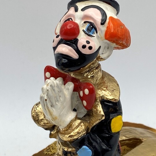 1983 Ron Lee Praying Clown “Hobo Joe” Sculpture 24K Signed Circus Retro Vintage