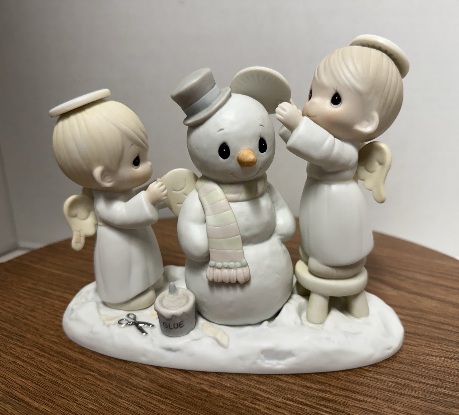 Enesco Precious Moments Figurine “Halo & Merry Christmas Retired Vtg 1985-1988