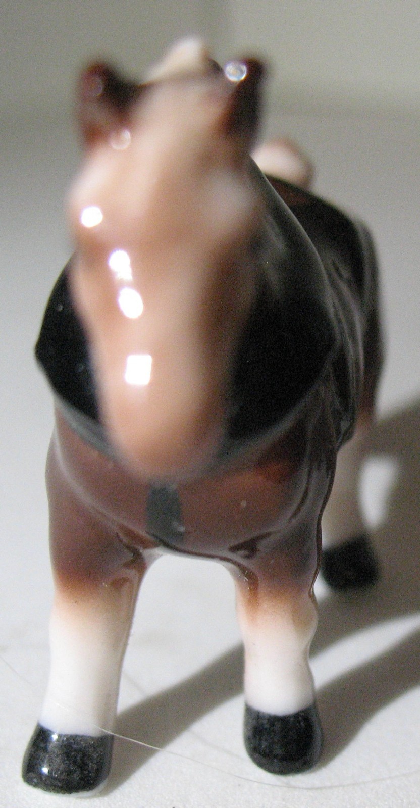 Vtg Bug House Miniature Bone China Clydesdale Draft Horse in Harness