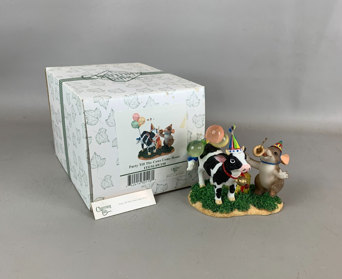 NIB Fitz and Floyd Charming Tails “PARTY TILL THE COWS COME HOME” Fig 89/198
