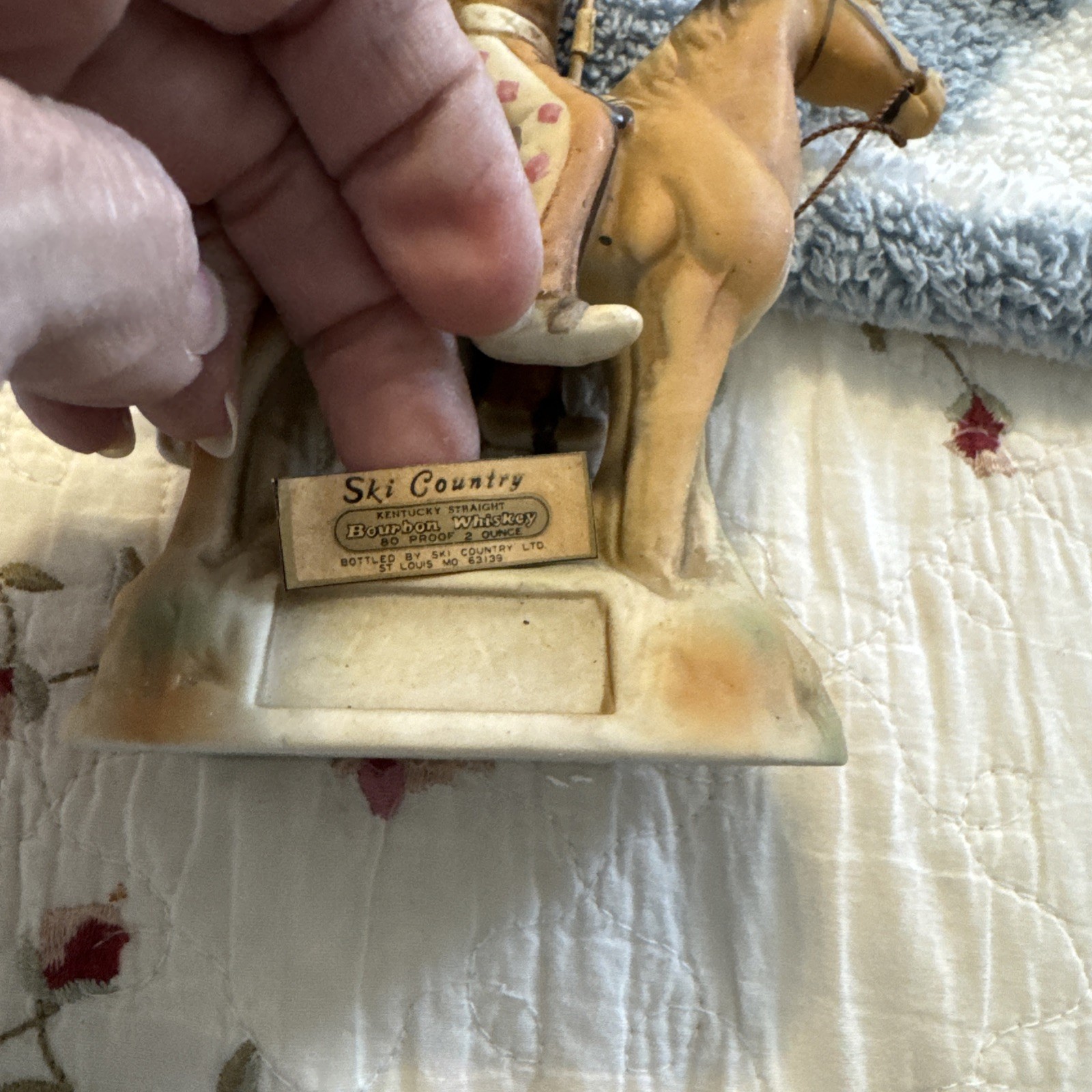 Ski Country Native American on Horse Ceramic Decanter 1978