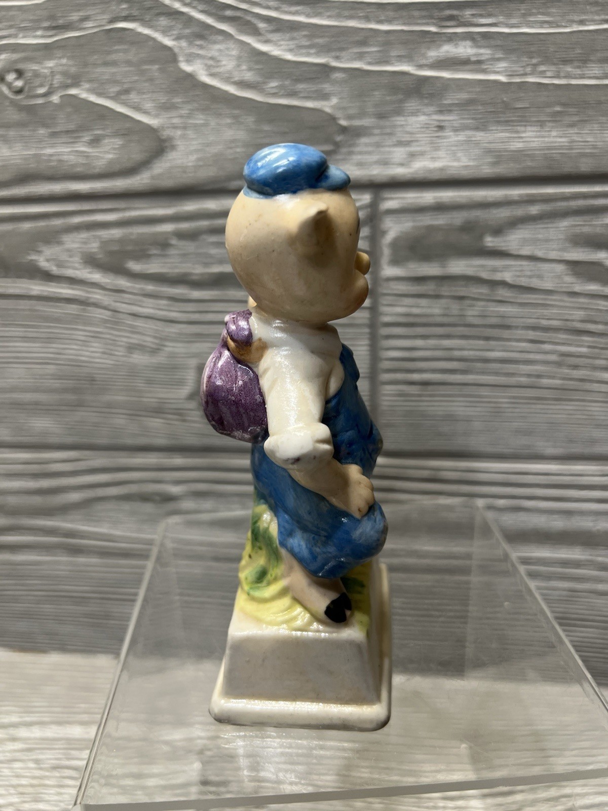 Vintage Hand Painted Ceramic Hobo Pig 5” Figurine Cute Retro Figure