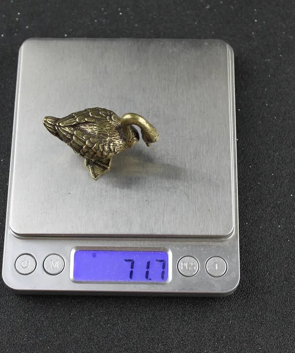 Brass Goose Animal Figurine Small Statue Table Office Home Decoration Gifts