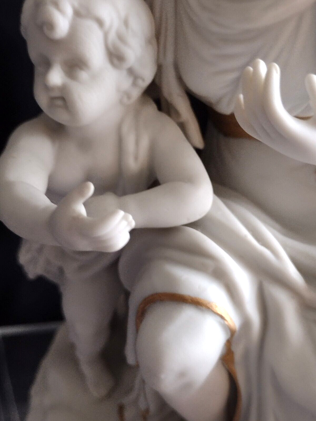 Rare Vtg Parian Mother Woman Child Flowers 8″ Bisque Ceramic Art Andrea by Sadek