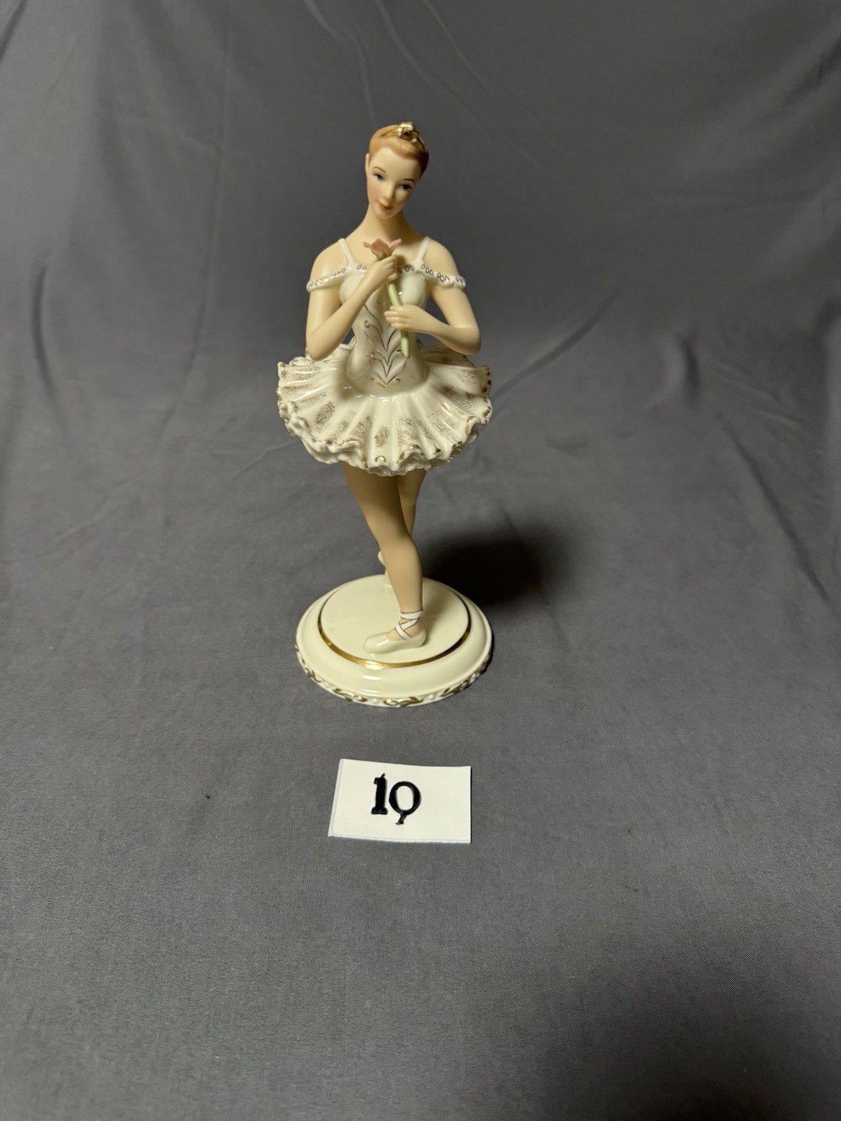 Lenox Poised Perfection Figurine Ballerina with Pink Flower Handcrafted
