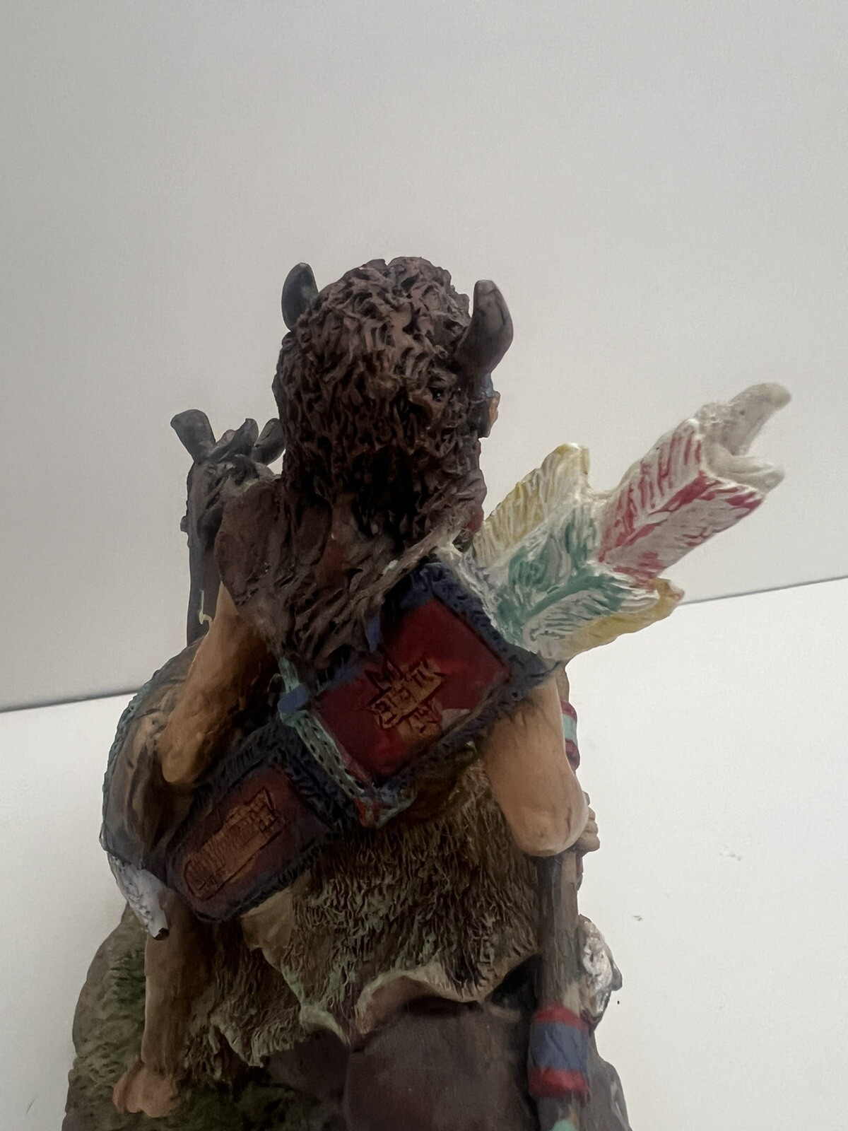 Native American Indian Chief Warrior Man on Horse Resin Figurine 9″ Statue Decor