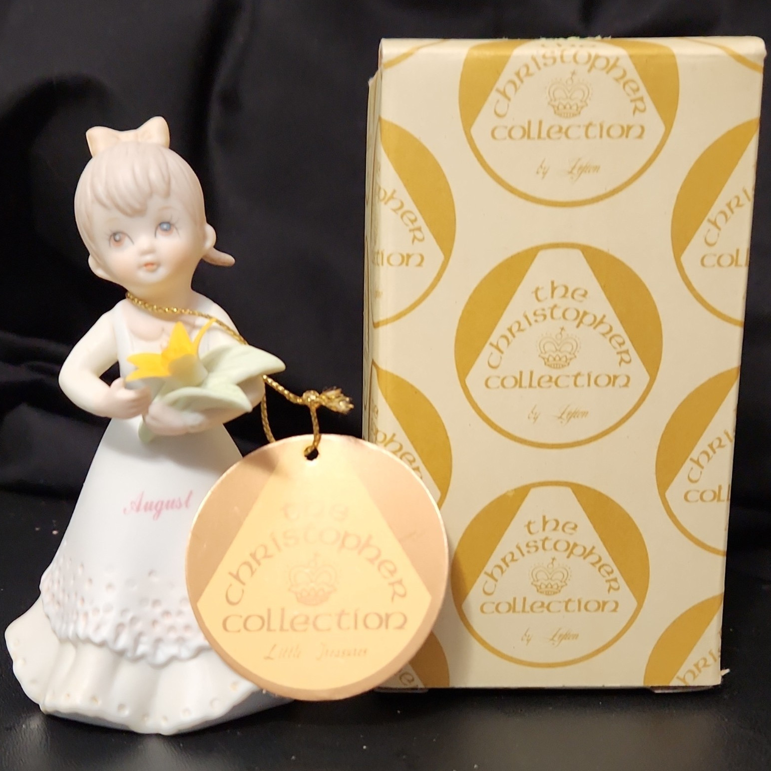Lefton The Christopher Collection August Angel Porcelain Figurine 1983 5″ Boxed