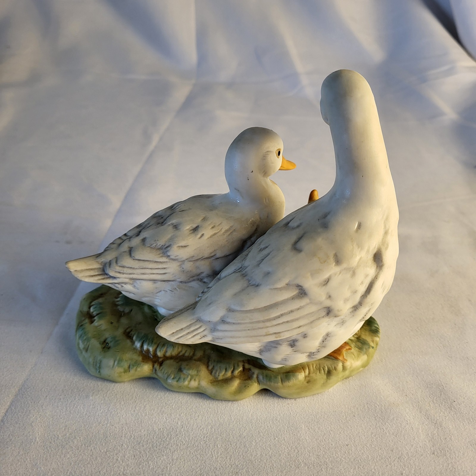 Vintage HOMCO Porcelain Goose Family, Mama, Papa and Baby Cottagecore