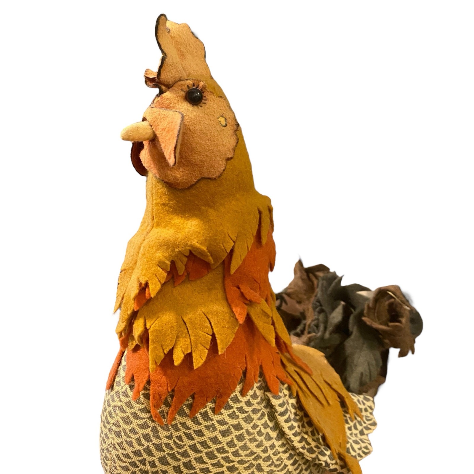 Hallmark Vintage Handmade Craft Rooster Fall Autumn Thanksgiving Colors Country