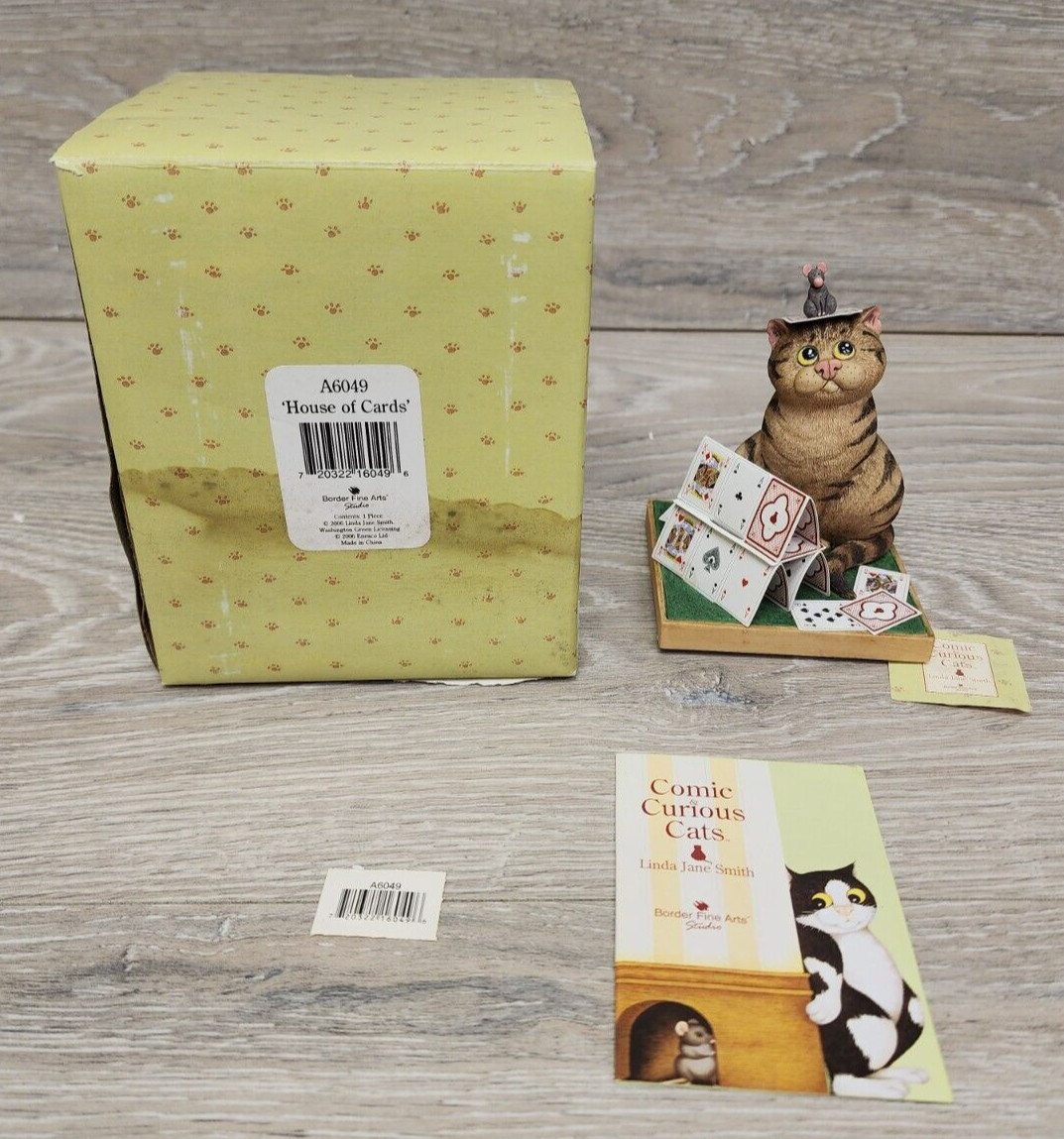 Comic & Curious Cats House Of Cards Figurine A6049 Linda Jane Smith 2006 READ