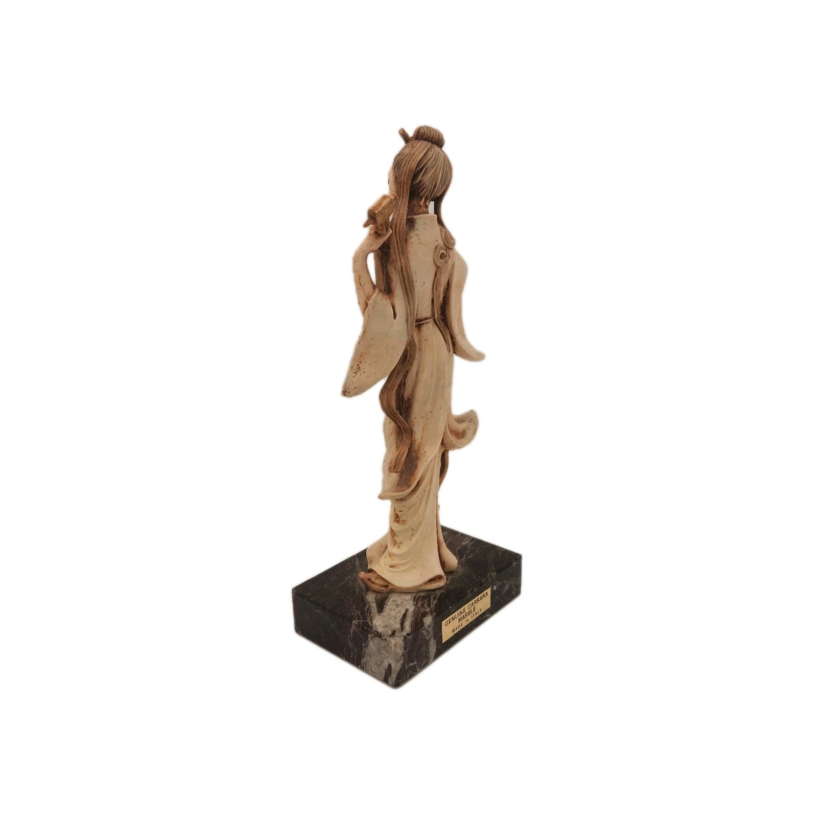 Vintage Chinese Geisha Lady With Musical Instrument Asian Resin Figurine Italy