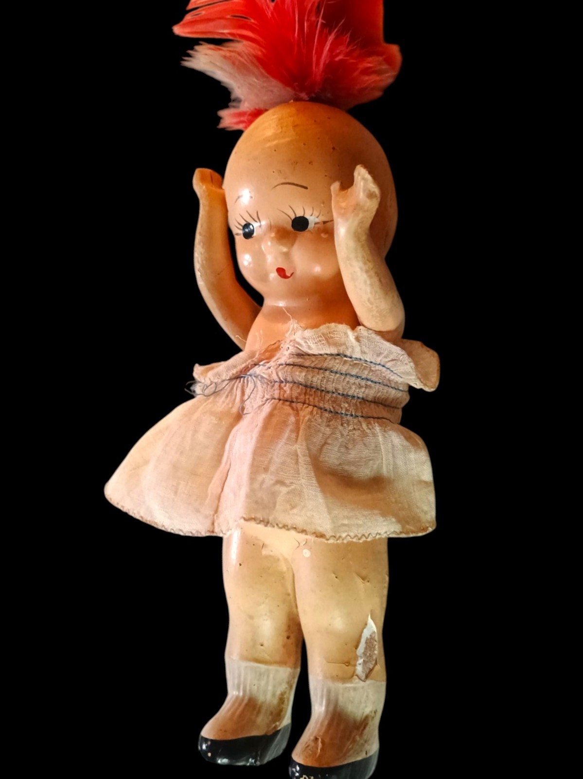 Antique Composition Kewpie Doll Toy Statue Figure 8″ Vintage
