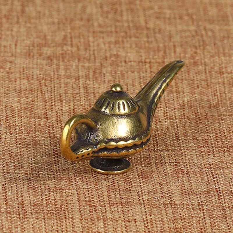 Brass Magic Lamp Pot Figurine Statue Home Ornament Figurines Collectibles Toy