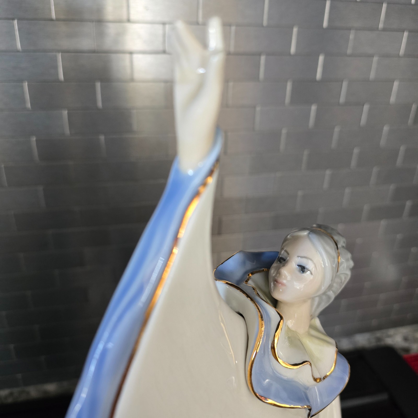 Art Deco Tengra Spain Pierrot & Crescent Moon 3pc Figurine Set Glazed Porcelain