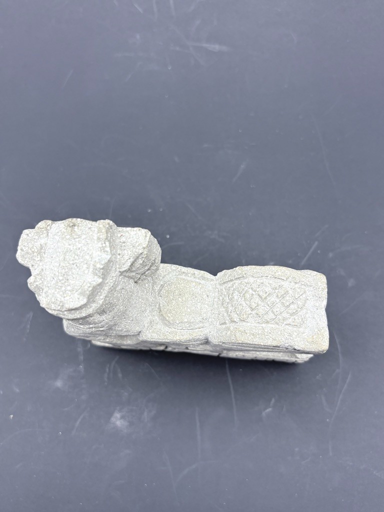 Vintage 4″ Carved Stone “Chac Mool” Statue Figurine Aztec Mayan Rain God Deity