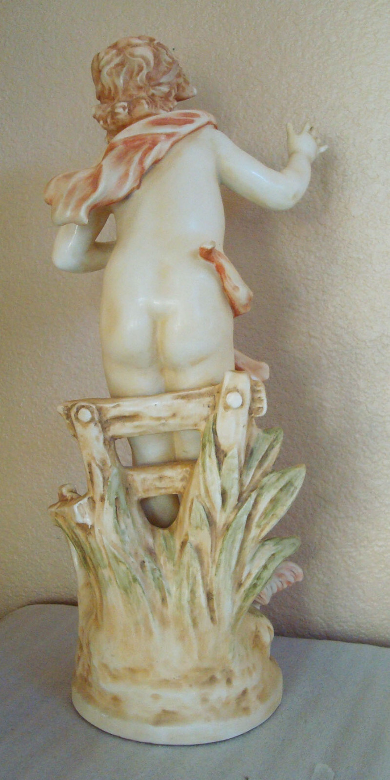Rare Vintage UCAGCO Japan nude Girl Figurine Statue w/ Chickens 15″ large