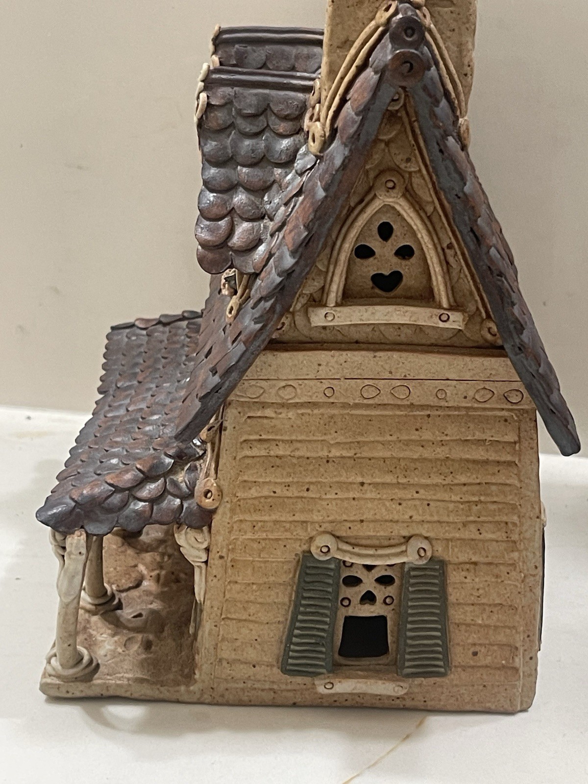 Windy Meadows Pottery MAYAPPLE Candle House 1989 8.5″ MP 38 Of 100