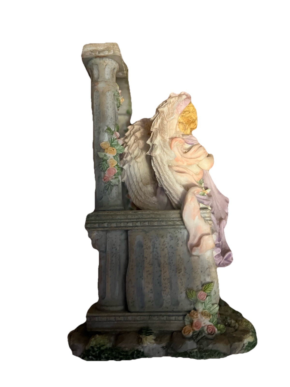 Vintage Musical Porcelain Angel And Child Plays Love Makes the World Go Round