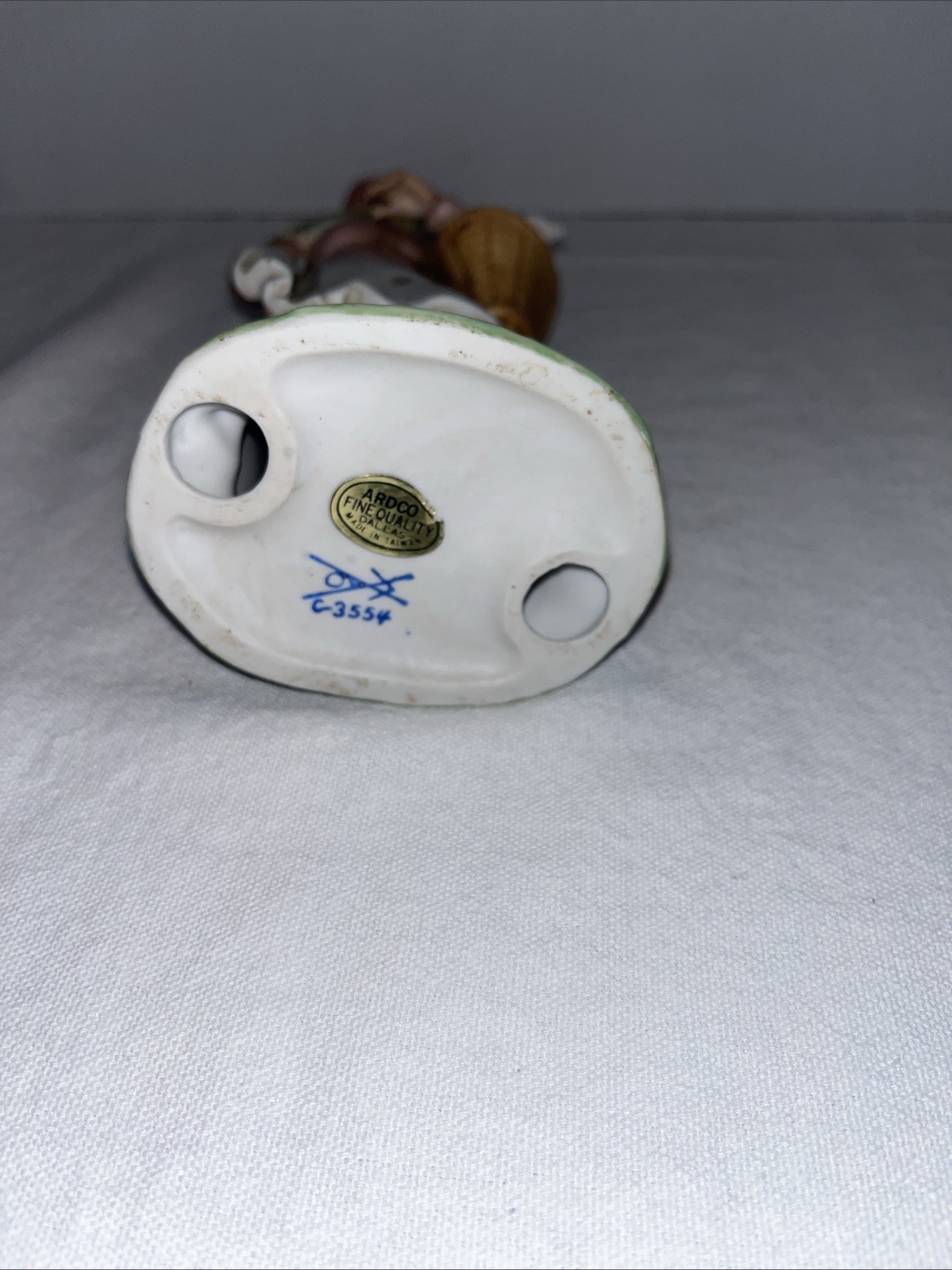 Ardco Vintage Ceramic Farm Couple with Birds Figurines 8 Inch