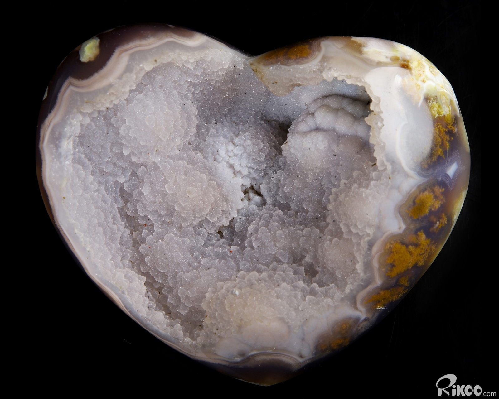 4.1″ Agate Geode Carved Crystal Heart, Crystal Healing