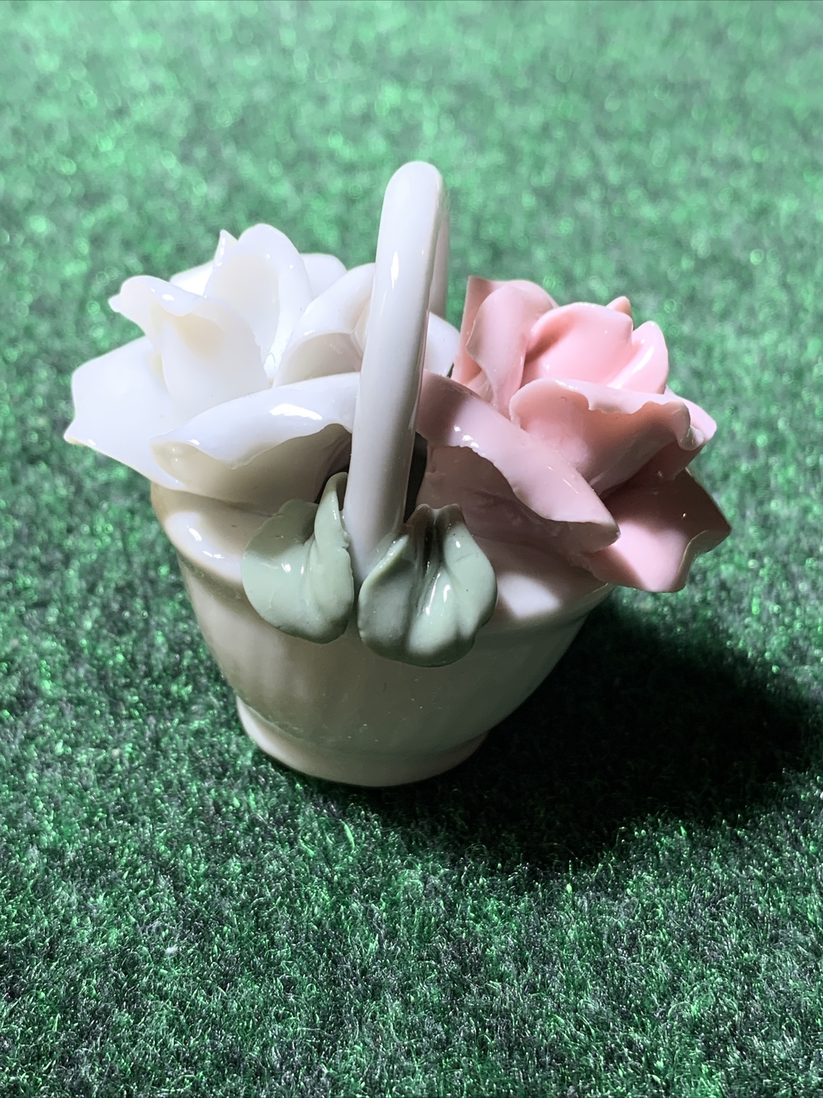 Flower Basket Silvestri Decorative Porcelain Pink White Girl Baby Mom Wedding