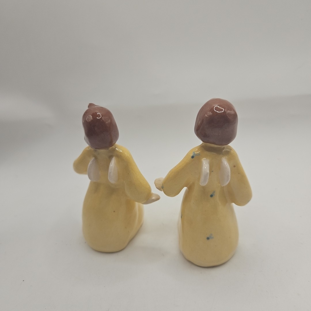 Two Vintage Yellow Angel Figures 3.5 Inches Tall