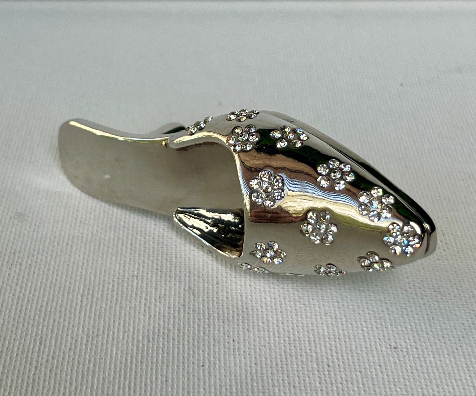 Keren Kopal Silver Trinket Shoe – Trinket Box, Gold Plated, Austrian Crystals