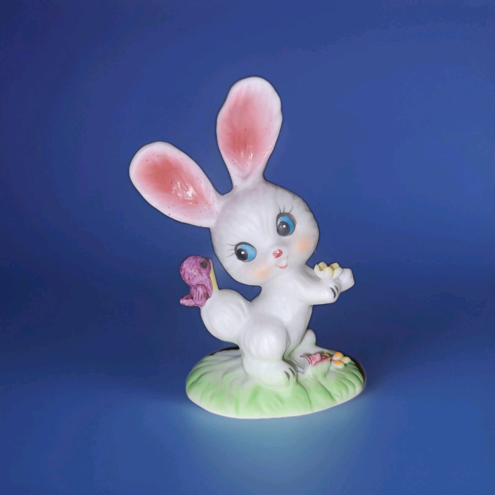Vintage Lefton Korean Easter Bunny Porcelain Figurine Rabbit Holiday