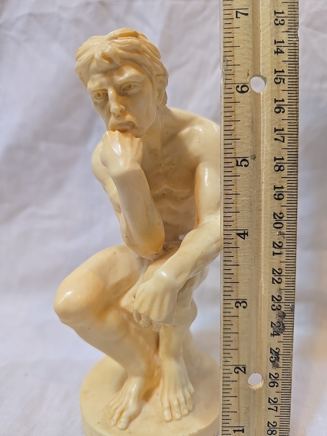 Vintage Signed A. Santini “Thinking Man” Sculpture Figurine Italy Handmade