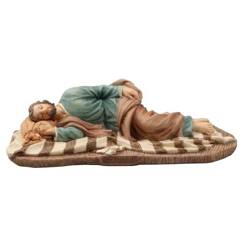 Veronese Design 8 1/4 Inch Sleeping Saint Joseph Polyresin Hand Painted Statue