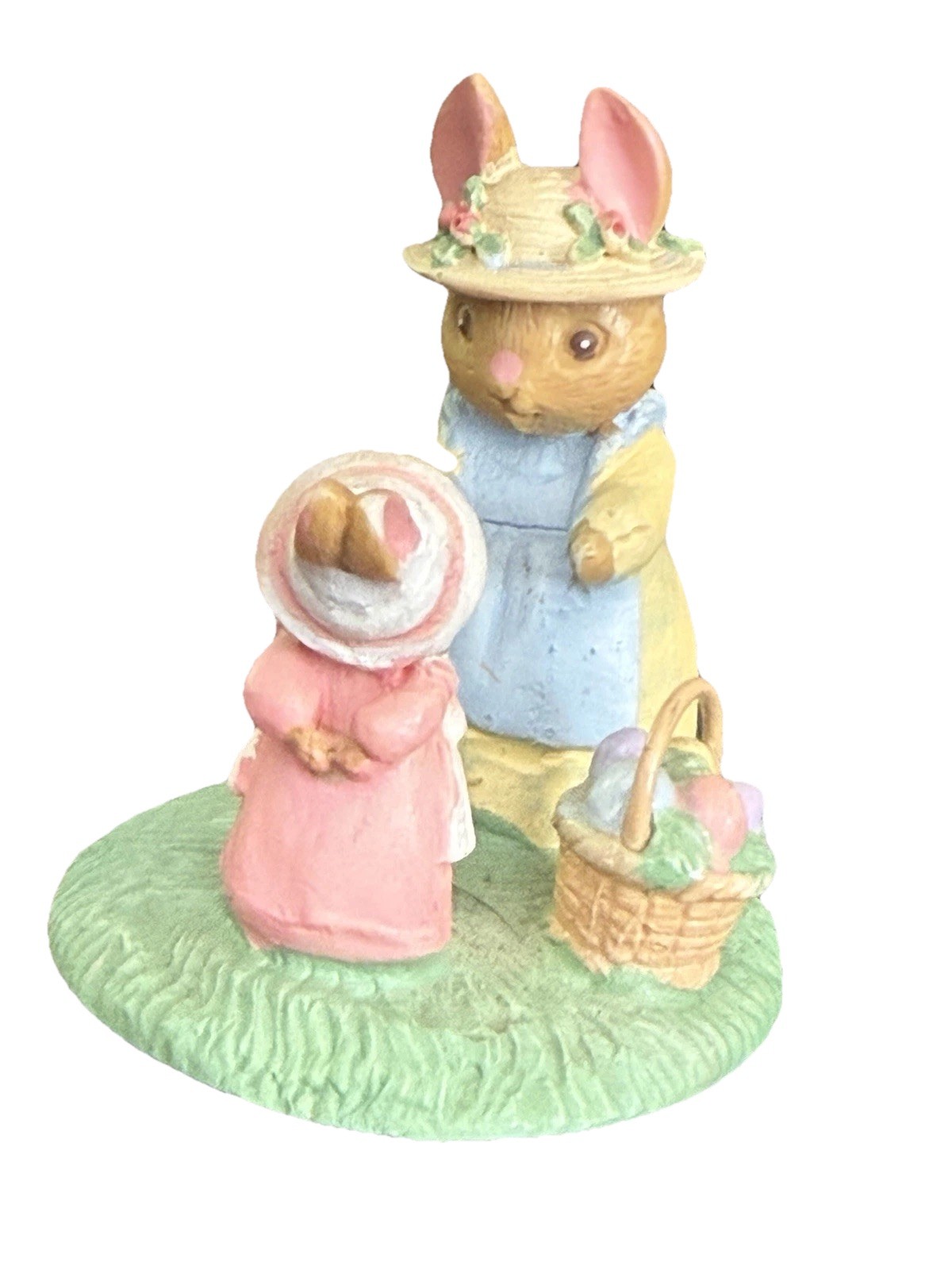 Forest Friends “Sunday Best” Miniature Bunny Mom & Baby Rabbit Animal Figurine