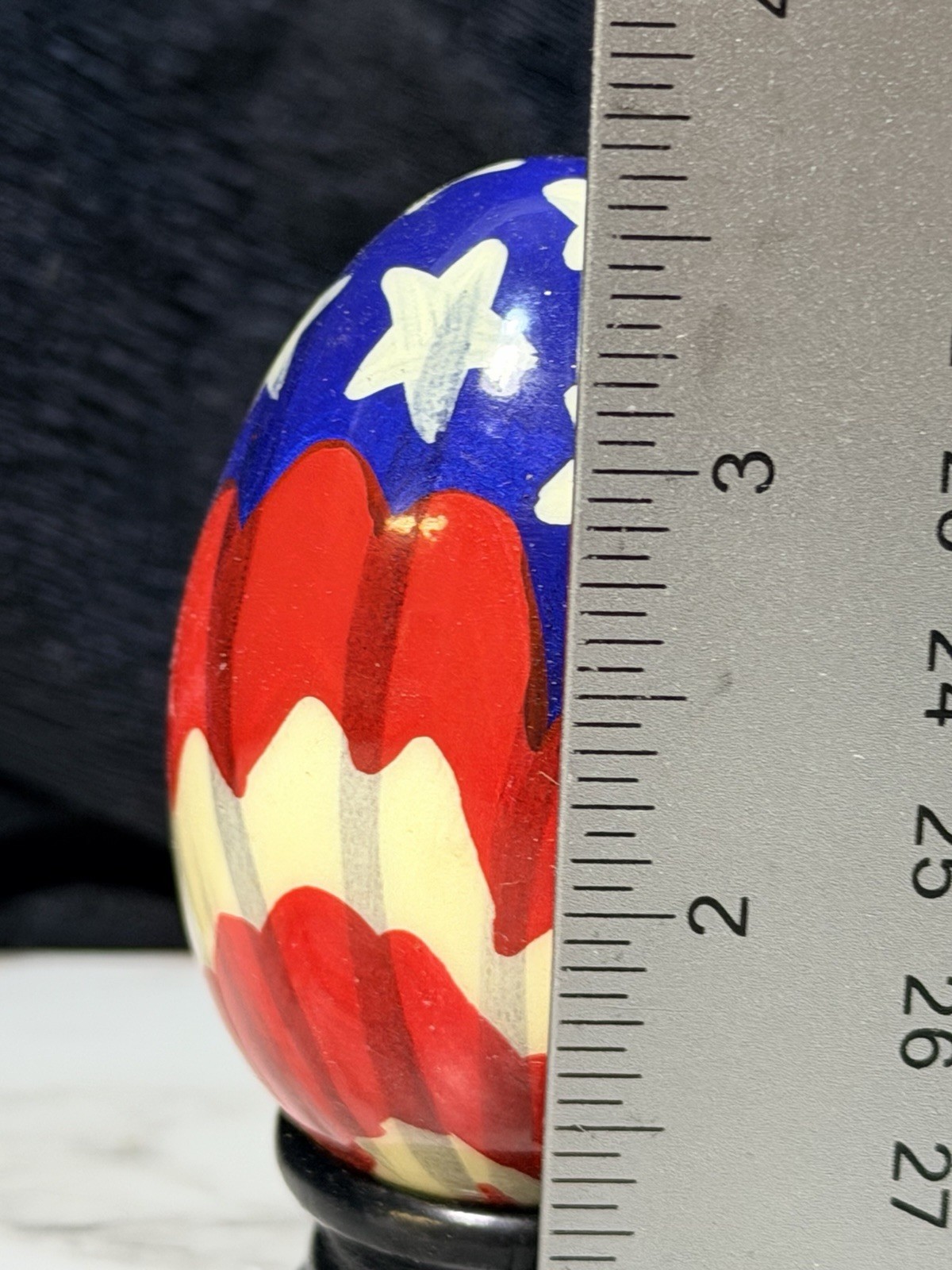 2~ VTG Eggs 2.5″ & 1.5″ W/Base ~ Large Egg is Wood~ Small Egg I am Unsure (2925)