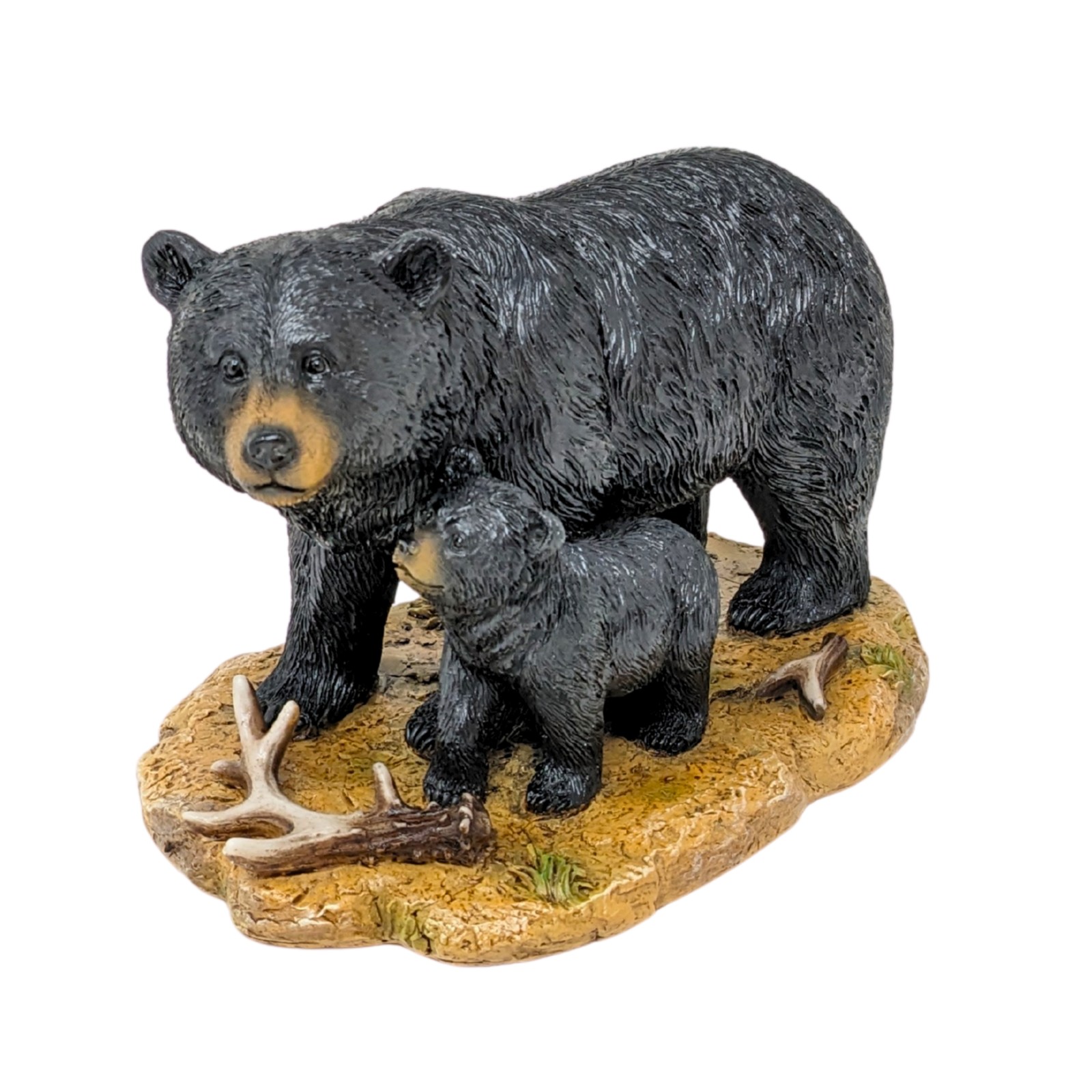 Black Bear and Cub Resin Figurine Wildlife Mother & Cub Black Bear Statue Decor