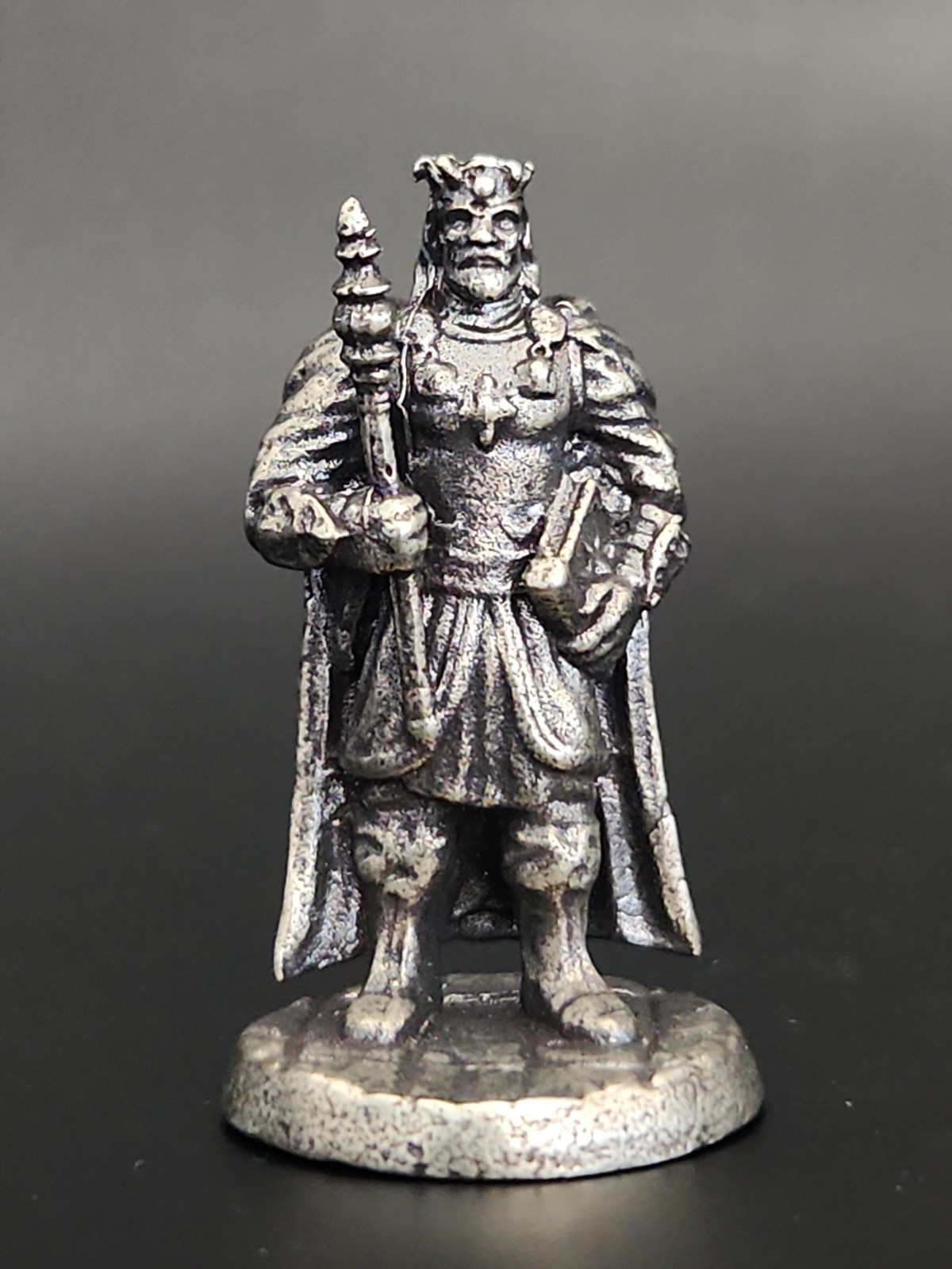 Solid Metal King Statue Miniature Figure, Heavy and Sturdy